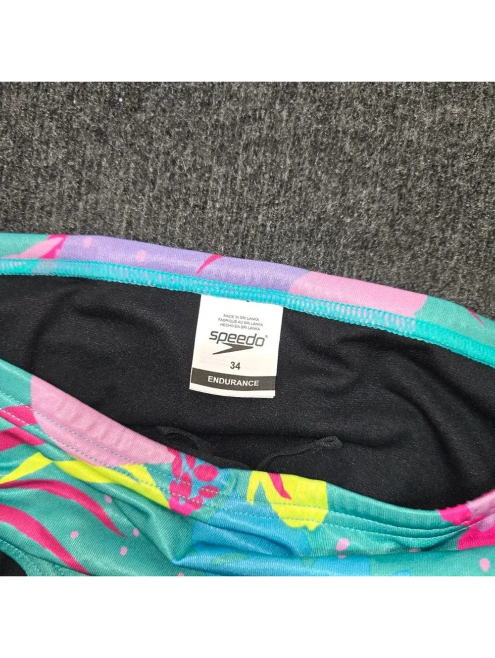 NWT Speedo Vibe Eco Endurance Swim Brief 34 Floating Floral Tropical Neon Mens
